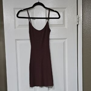 Naked Wardrobe Rich Brown Ribbed Top
